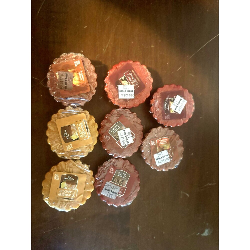 Set of 8 Yankee Candles Wax Melts Fall Scents Pumpkin Pie Spiced Pumpkin Apple